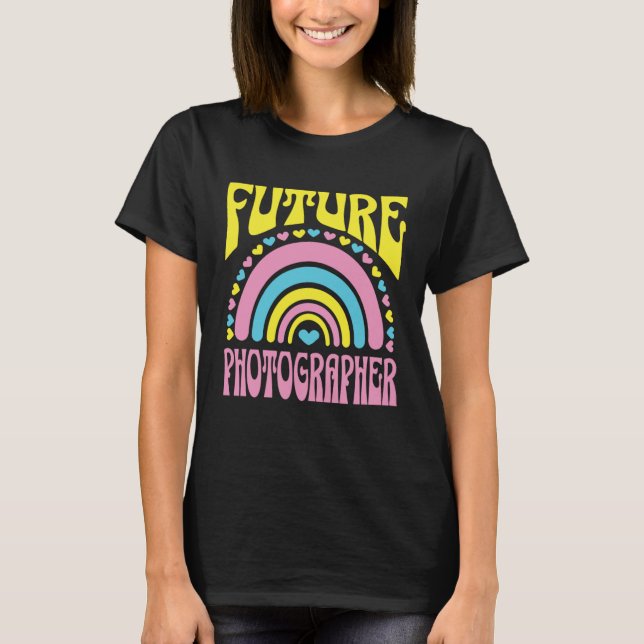 Camiseta Future Photographer Bright Retro Rainbow Photograp (Anverso)