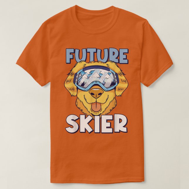 Camiseta Future Skier Golden Retrievers Etreme Snow Ski  (Diseño del anverso)