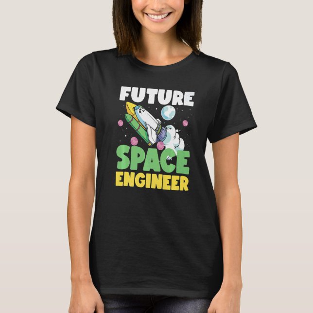 Camiseta Future Space Engineer Rocket In Galaxy (Anverso)