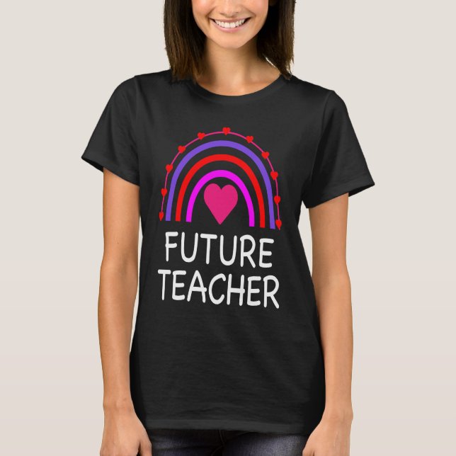 Camiseta Future Teacher Rainbow Cute Teaching (Anverso)