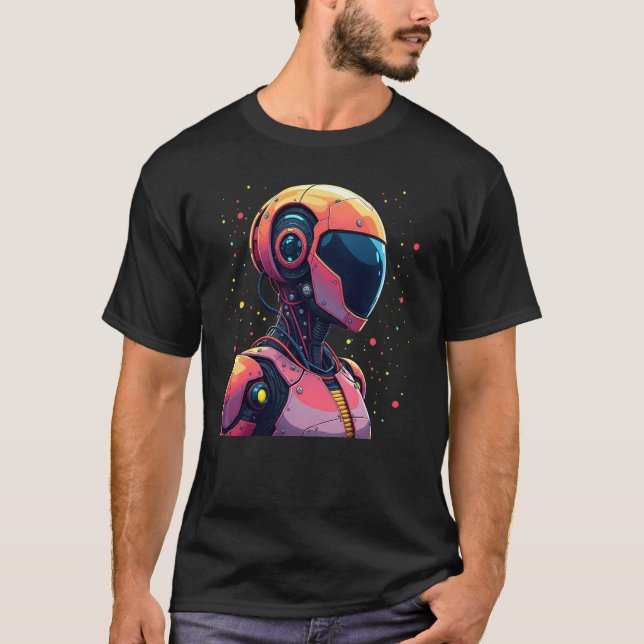Camiseta futurista AI Robot para hombres - colores (Anverso)