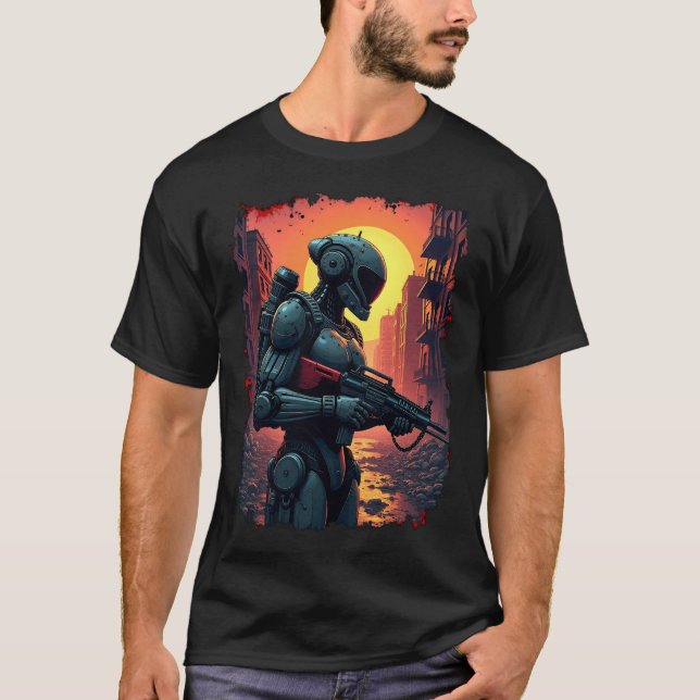 Camiseta Futurista apocalipsis Cyborg Wasteland Tee (Anverso)