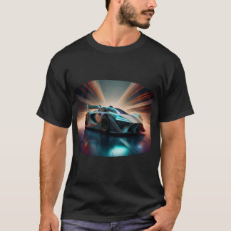 Camiseta Futurista auto de carrera marblezado futurista