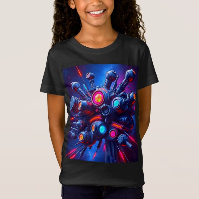 Camiseta Futurista de Chicas de Tech Orb (Anverso)