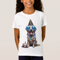 Camiseta futurista de cumpleaños para niñas con Re