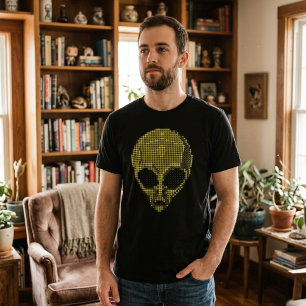 Camiseta futurista de medio tono alienígena 