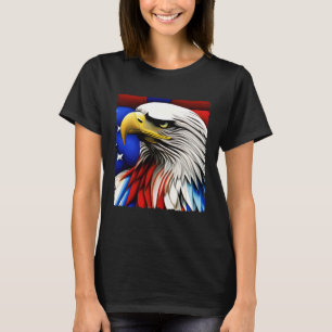 Camiseta Futurista estadounidense águila águila calva bande