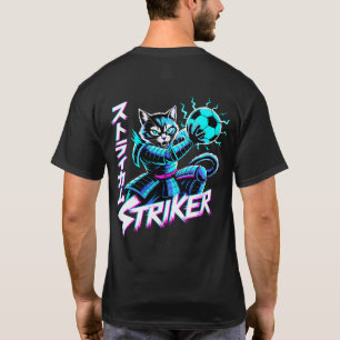 Camiseta Futurista Gato Neon Delantero Cyberpunk Aficionado