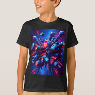 Camiseta Futurista para niños con orquesta tecnoló