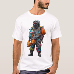 Camiseta Futurista Techwear Cyberpunk Superviviente de Pára