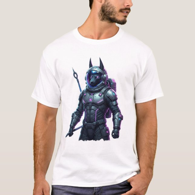 Camiseta Futuristic Cyberpunk Warrior Sci-Fi Graphic T-Shir (Anverso)