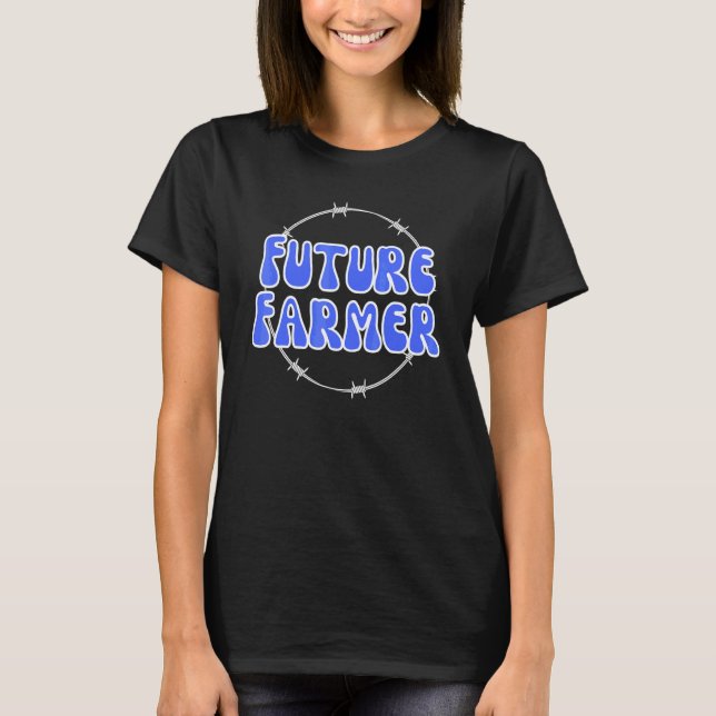 Camiseta Futuro agricultor Niños cultivando gallinas de vac (Anverso)