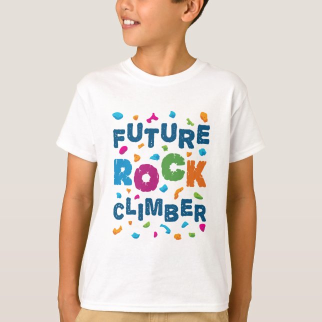 Camiseta Futuro alpinista escalando Bouldering (Anverso)