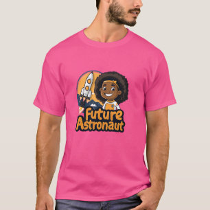 Camiseta Futuro Astronauta Para El Pequeño Chica Negro Que