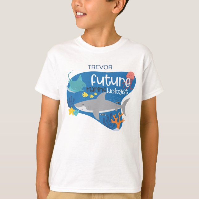 Camiseta Futuro Biólogo Marino Con Nombre T-Shirt (Anverso)