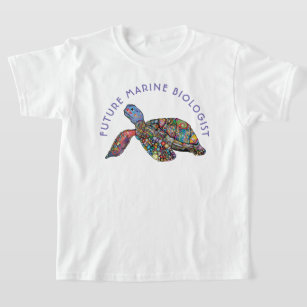 Camiseta Futuro biólogo marino tortuga arco iris