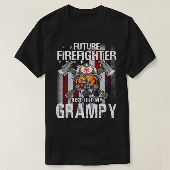 Camiseta Futuro bombero como mi bandera de EE. UU. (Diseño del anverso)