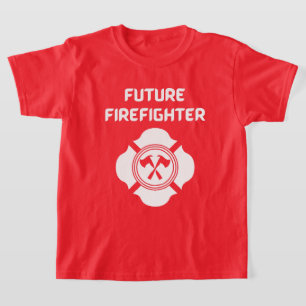 Camiseta Futuro bombero con texto blanco del departamento d