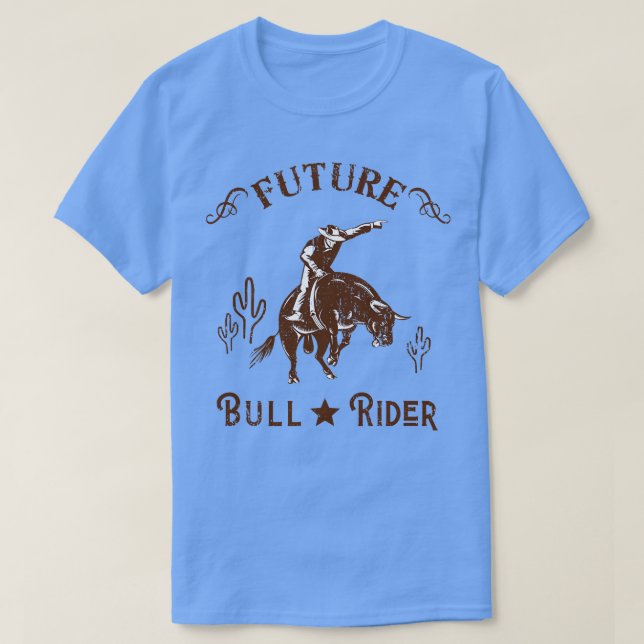 Camiseta Futuro Bull Rider Cowboy Hombres Occidentales (Diseño del anverso)