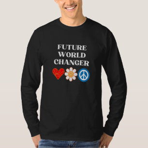 Camiseta Futuro Cambio Mundial Paz Amor Sonrisa Vintage
