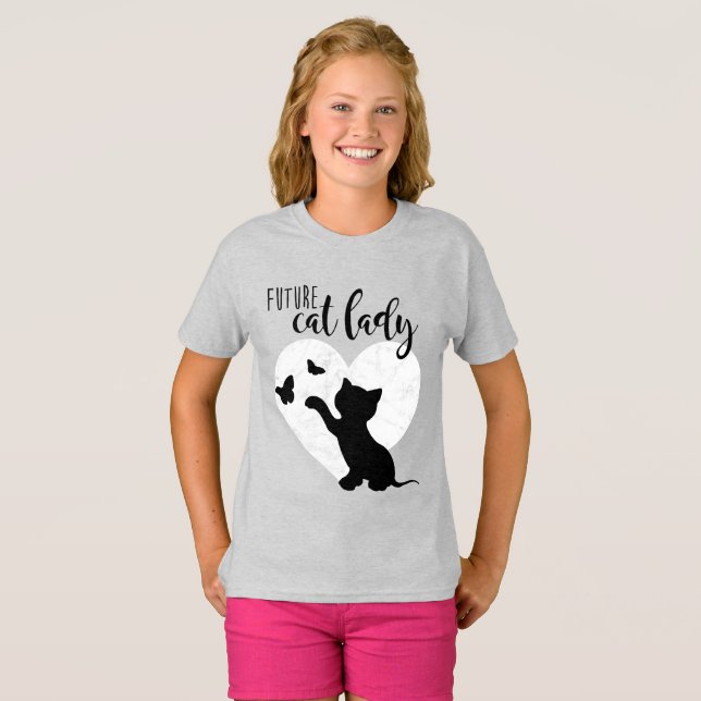 Camiseta FUTURO CAT LADY Chicas Kitty Cat Shirt (Anverso completo)