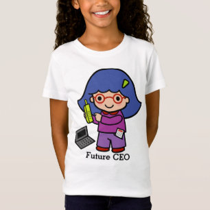Camiseta Futuro CEO / Contador / Chica Mogul con computador