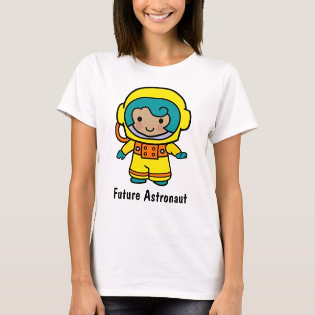 Camiseta Futuro Chica astronauta en el espacio (Anverso)