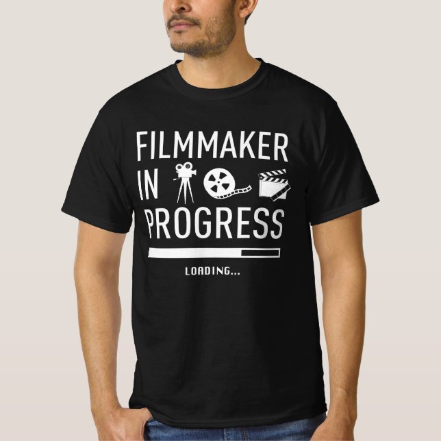 Camiseta Futuro cineasta en progreso - Estudiante de cine (Anverso)