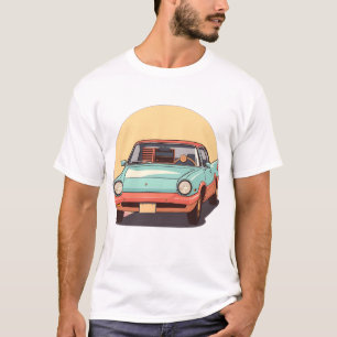 Camiseta Futuro coche nostálgico con radio vintage