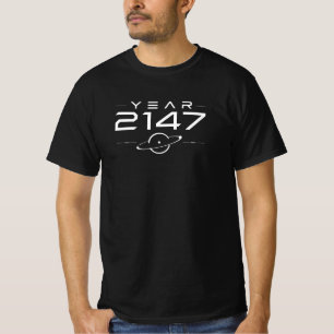 Camiseta Futuro Cyberpunk Año 2147 Retro Futurismo de Cienc