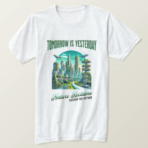 Camiseta Futuro diseño sostenible de la ciudad.