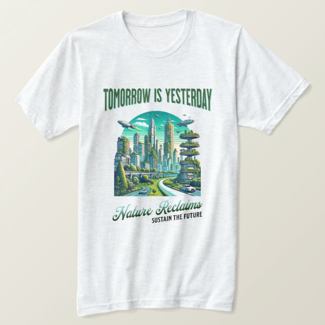 Camiseta Futuro diseño sostenible de la ciudad. (Anverso del diseño)
