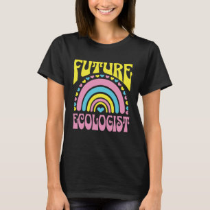 Camiseta Futuro Ecólogo Brillante Retro Arcoíris Ecologista