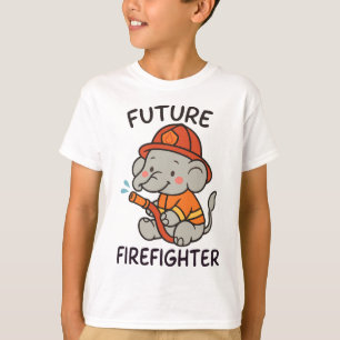 Camiseta Futuro elefante lindo niños bomberos divertidos