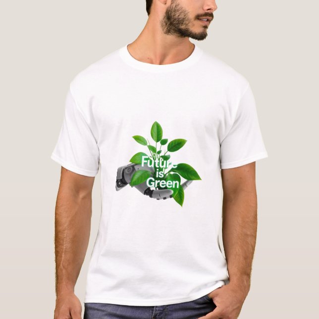 Camiseta Futuro es Verde: Robot Ecológico (Anverso)