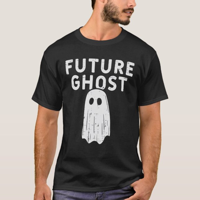 Camiseta Futuro Fantasma Gracioso Feliz Halloween (Anverso)