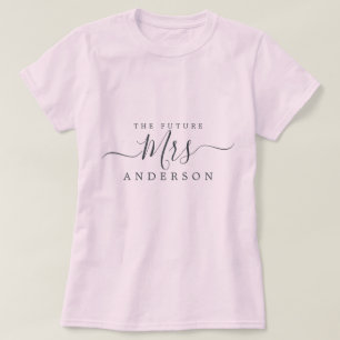 Camiseta Futuro guión chic Sra. nombre personalizado Novia 