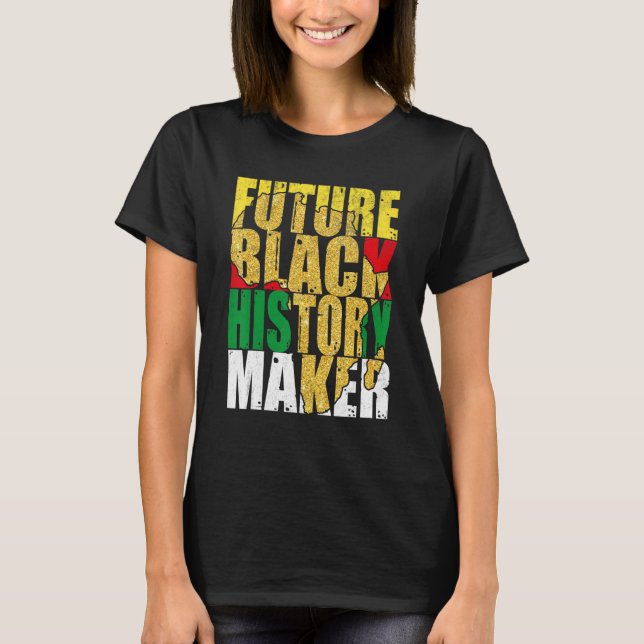 Camiseta Futuro hacedor de historia negra con mapa africano (Anverso)