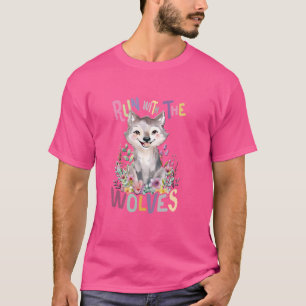 Camiseta futuro lobo alpha con flores tierno lobo animal