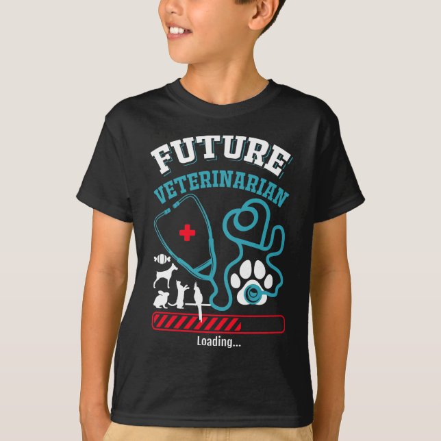Camiseta Futuro Médica de Animales para Niños Veterinarios (Anverso)