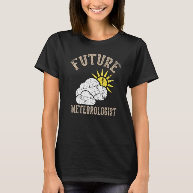 Camiseta Futuro Meteorólogo Sun Rain Storms Grunge Hombres  (Anverso)