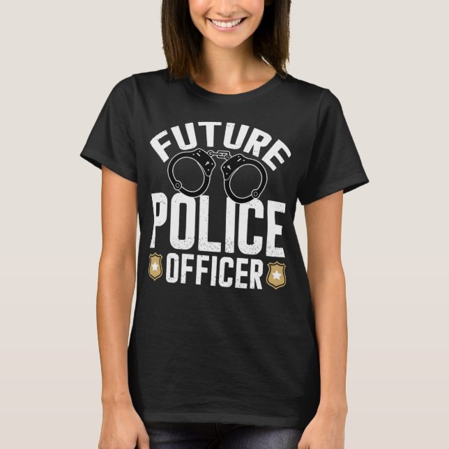 Camiseta Futuro Oficial de Policía Divertido disfraz policí (Anverso)