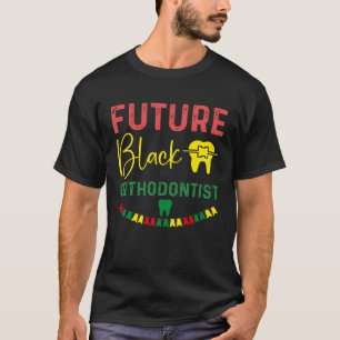 Camiseta Futuro ortodoncista negro ortodoncia afroamericana