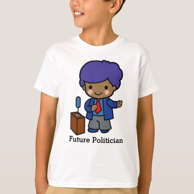 Camiseta Futuro político/orador con pelo azul (Anverso)