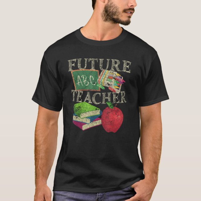 Camiseta Futuro profesor ABC Crayon Apple Funny Kid (Anverso)