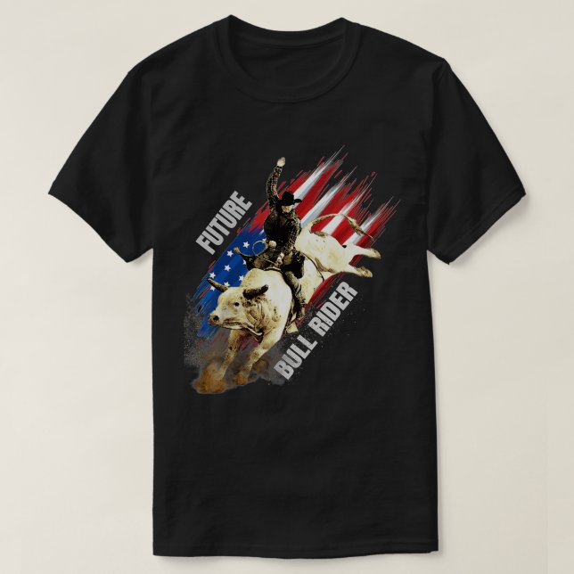 Camiseta Futuro regalo de toros bandera estadounidense patr (Diseño del anverso)
