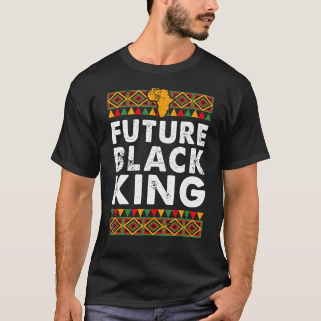 Camiseta Futuro Rey Negro Orgulloso de Melanin P afroameric (Anverso)