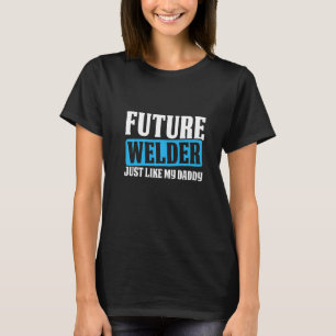 Camiseta Futuro Soldado Como Mi Papi Trabajador Metalizado