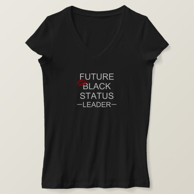 Camiseta Futuro Tee Líder de Estado Negro (Anverso del diseño)