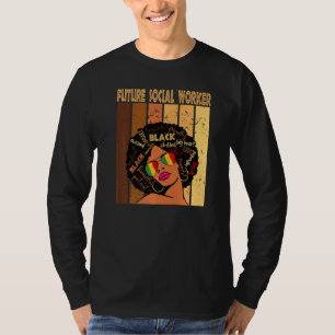 Camiseta Futuro trabajador social afroafricanas negro hilo